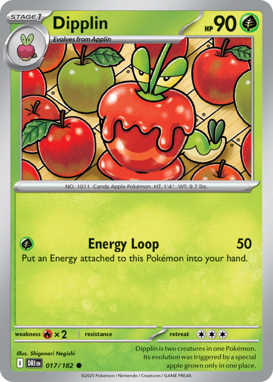 Pokémonkaart Dipplin nummer 17/182 uit de set Destined Rivals (Scarlet & Violet)
