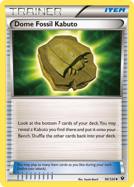 Dome Fossil Kabuto 96/124 XY Fates Collide