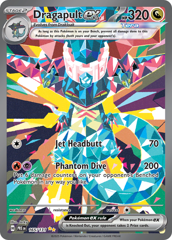 Pokémonkaart Dragapult ex nummer 165/131 uit de set Prismatic Evolutions (Scarlet & Violet)