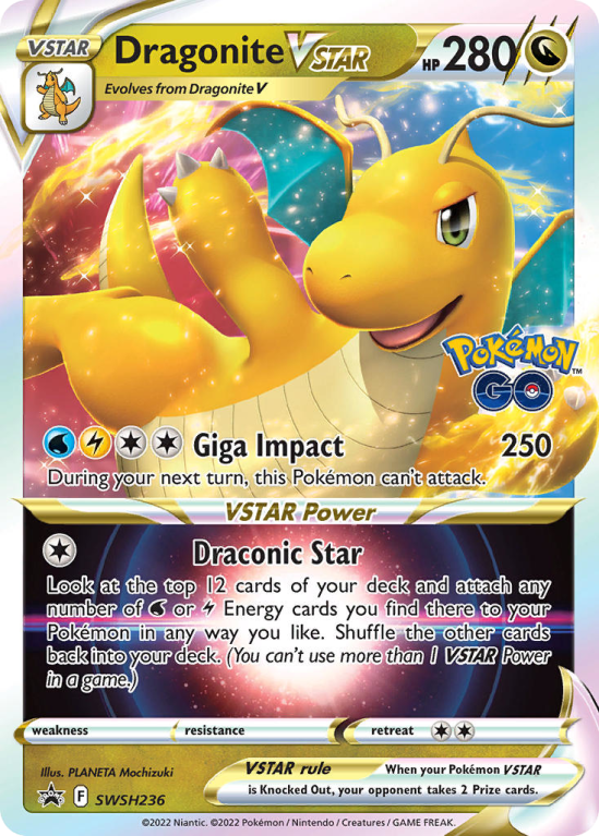 Pokémonkaart Dragonite VSTAR nummer SWSH236/103 uit de set SWSH Black Star Promos (Sword & Shield)
