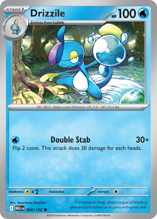 Pokémonkaart Drizzile nummer 40/132 uit de set Mega Evolution