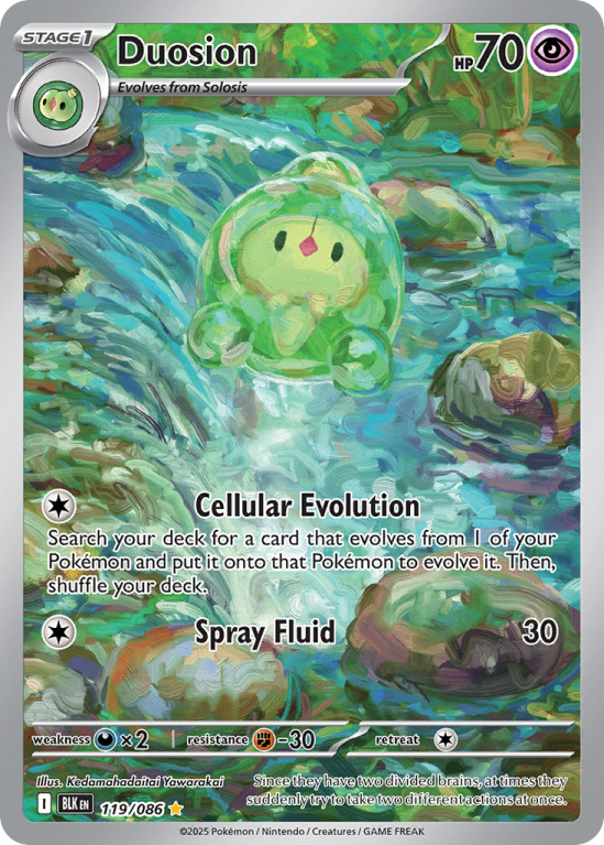 Pokémonkaart Duosion nummer 119/86 uit de set Black Bolt (Scarlet & Violet)