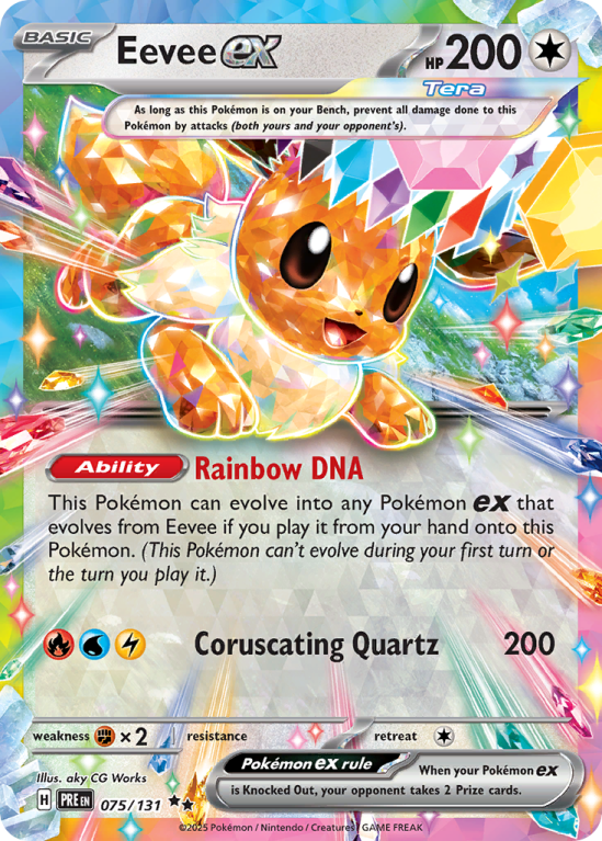 Pokémonkaart Eevee ex nummer 75/131 uit de set Prismatic Evolutions (Scarlet & Violet)