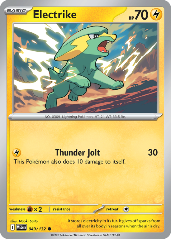 Pokémonkaart Electrike nummer 49/132 uit de set Mega Evolution