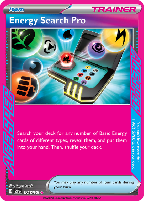 Pokémonkaart Energy Search Pro nummer 176/191 uit de set Surging Sparks (Scarlet & Violet)