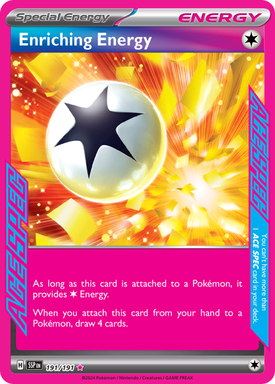 Pokémonkaart Enriching Energy nummer 191/191 uit de set Surging Sparks (Scarlet & Violet)
