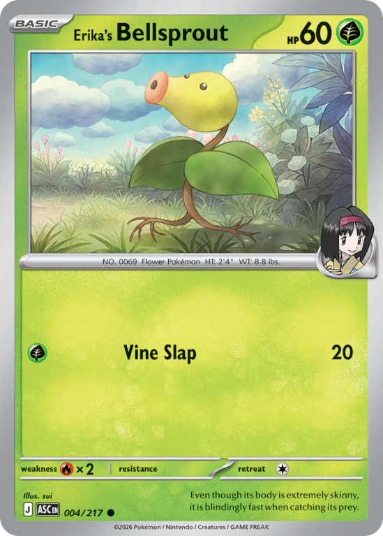 Pokémonkaart Erika's Bellsprout nummer 4/217 uit de set Ascended Heroes (Mega Evolution)