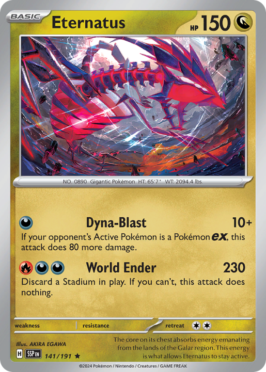 Pokémonkaart Eternatus nummer 141/191 uit de set Surging Sparks (Scarlet & Violet)