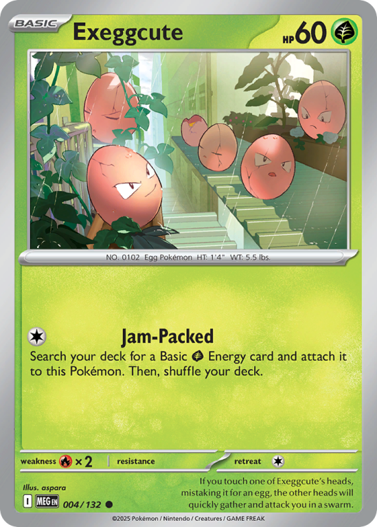 Pokémonkaart Exeggcute nummer 4/132 uit de set Mega Evolution