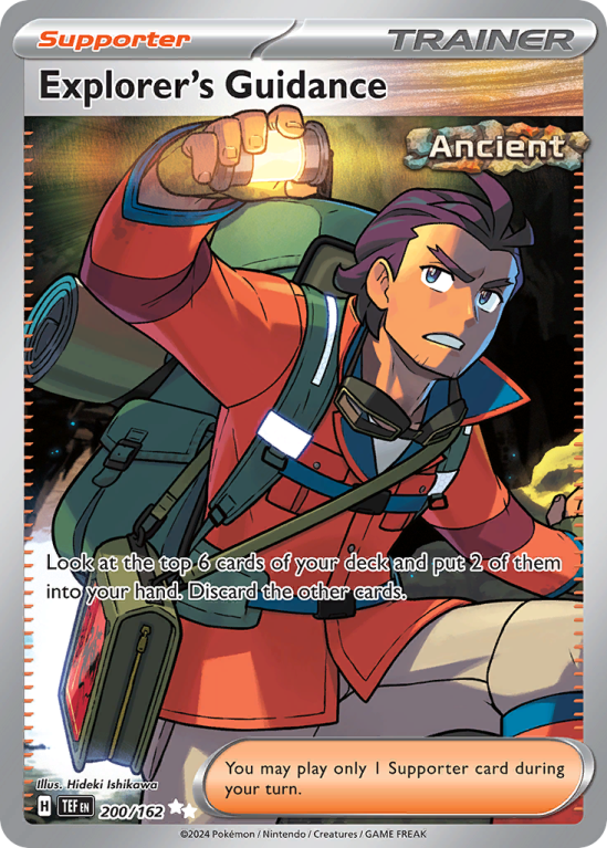 Pokémonkaart Explorer's Guidance nummer 200/162 uit de set Temporal Forces (Scarlet & Violet)