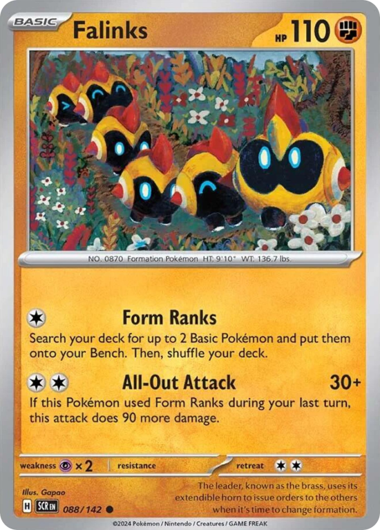 Pokémonkaart Falinks nummer 88/142 uit de set Stellar Crown (Scarlet & Violet)