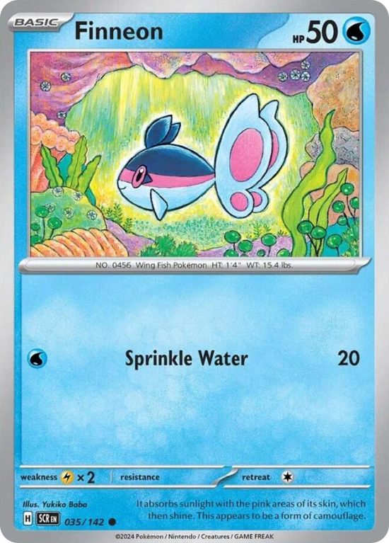 Pokémonkaart Finneon nummer 35/142 uit de set Stellar Crown (Scarlet & Violet)