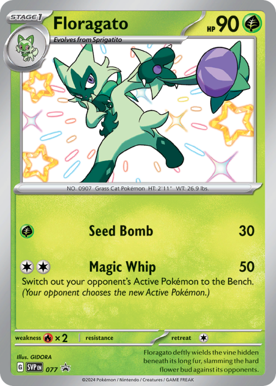 Pokémonkaart Floragato nummer 77/14 uit de set Scarlet & Violet Black Star Promos (Scarlet & Violet)
