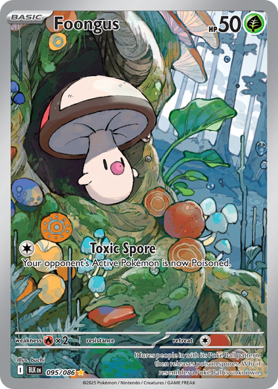 Pokémonkaart Foongus nummer 95/86 uit de set Black Bolt (Scarlet & Violet)