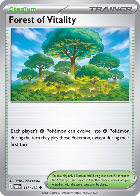Pokémonkaart Forest of Vitality nummer 117/132 uit de set Mega Evolution