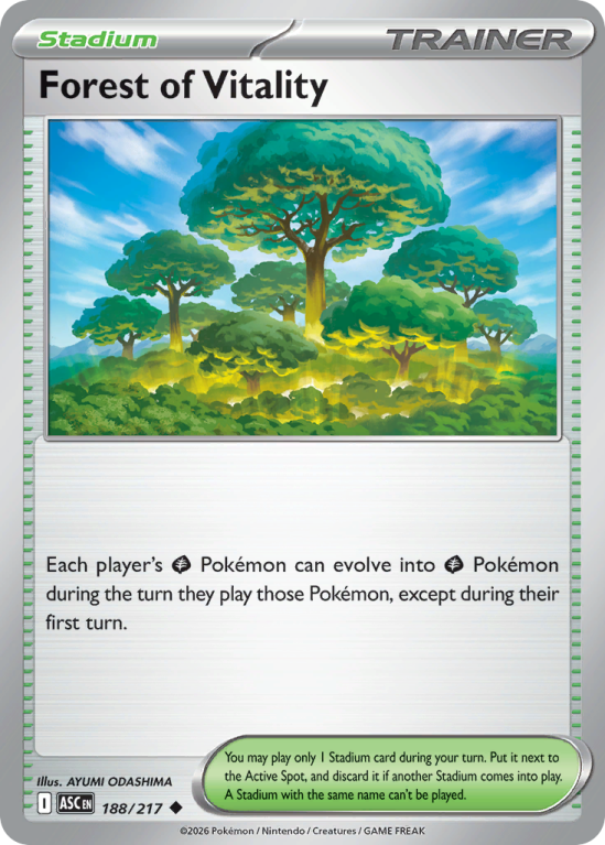Pokémonkaart Forest of Vitality nummer 188/217 uit de set Ascended Heroes (Mega Evolution)