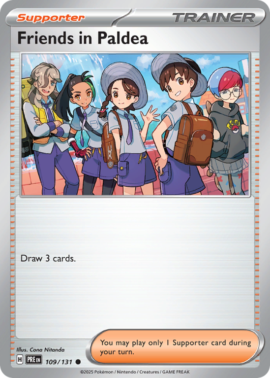 Pokémonkaart Friends in Paldea nummer 109/131 uit de set Prismatic Evolutions (Scarlet & Violet)