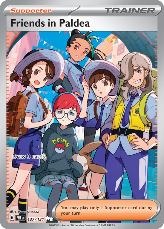 Pokémonkaart Friends in Paldea nummer 137/131 uit de set Prismatic Evolutions (Scarlet & Violet)