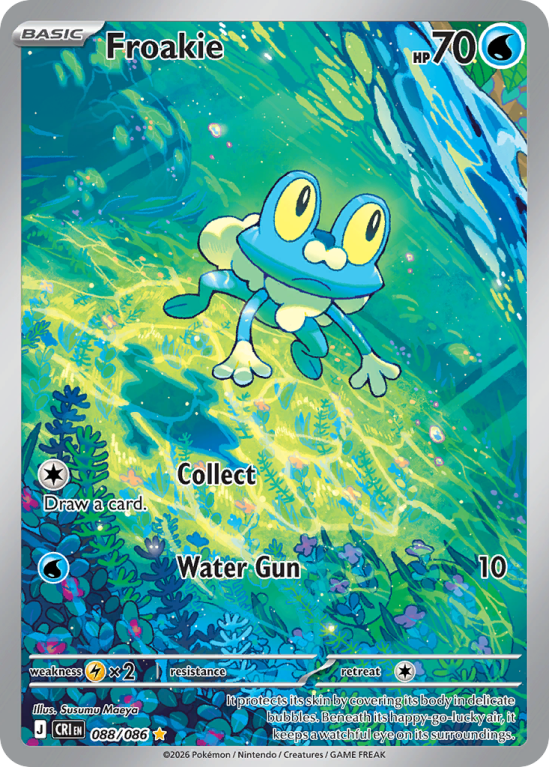 Pokémonkaart Froakie nummer 88/86 uit de set Chaos Rising (Mega Evolution)