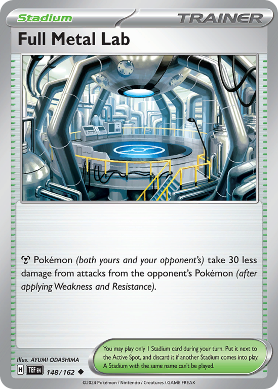 Pokémonkaart Full Metal Lab nummer 148/162 uit de set Temporal Forces (Scarlet & Violet)
