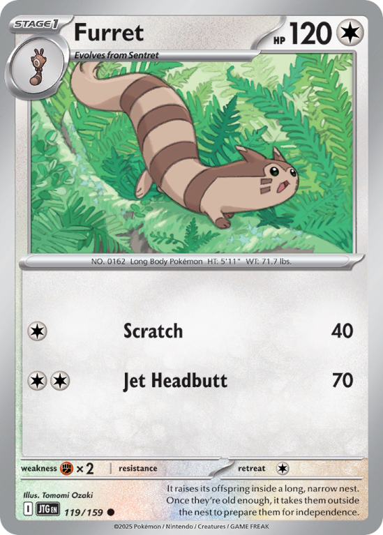 Pokémonkaart Furret nummer 119/159 uit de set Journey Together (Scarlet & Violet)