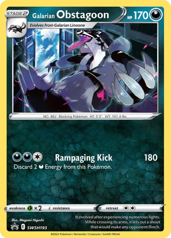 Pokémonkaart Galarian Obstagoon nummer SWSH193/103 uit de set SWSH Black Star Promos (Sword & Shield)