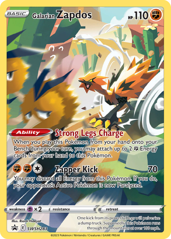 Pokémonkaart Galarian Zapdos nummer SWSH283/103 uit de set SWSH Black Star Promos (Sword & Shield)