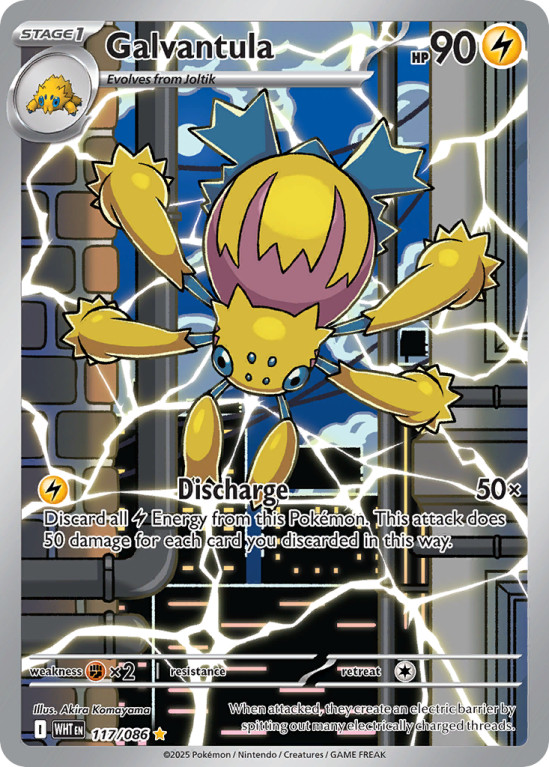 Pokémonkaart Galvantula nummer 117/86 uit de set White Flare (Scarlet & Violet)