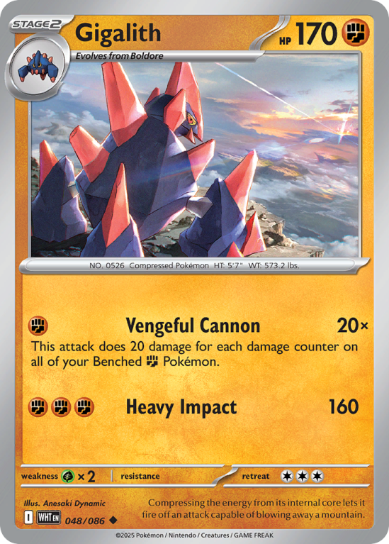 Pokémonkaart Gigalith nummer 48/86 uit de set White Flare (Scarlet & Violet)