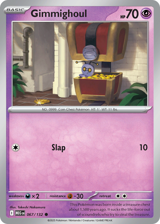 Pokémonkaart Gimmighoul nummer 67/132 uit de set Mega Evolution