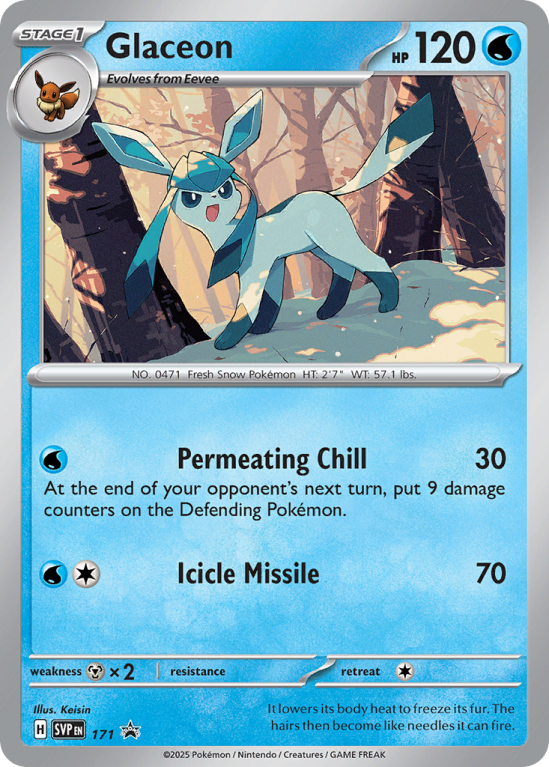 Pokémonkaart Glaceon nummer 171/14 uit de set Scarlet & Violet Black Star Promos (Scarlet & Violet)