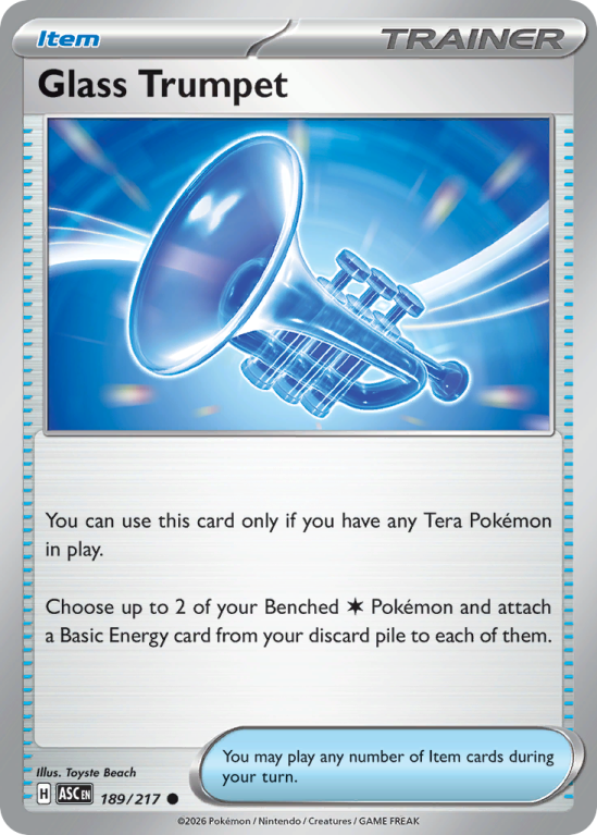 Pokémonkaart Glass Trumpet nummer 189/217 uit de set Ascended Heroes (Mega Evolution)