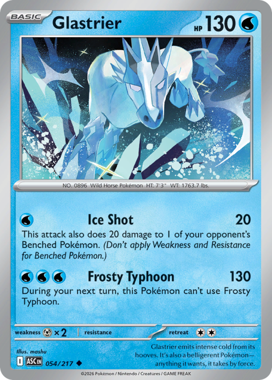 Pokémonkaart Glastrier nummer 54/217 uit de set Ascended Heroes (Mega Evolution)