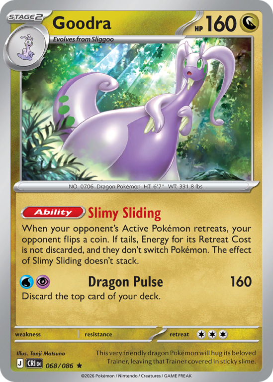 Pokémonkaart Goodra nummer 68/86 uit de set Chaos Rising (Mega Evolution)