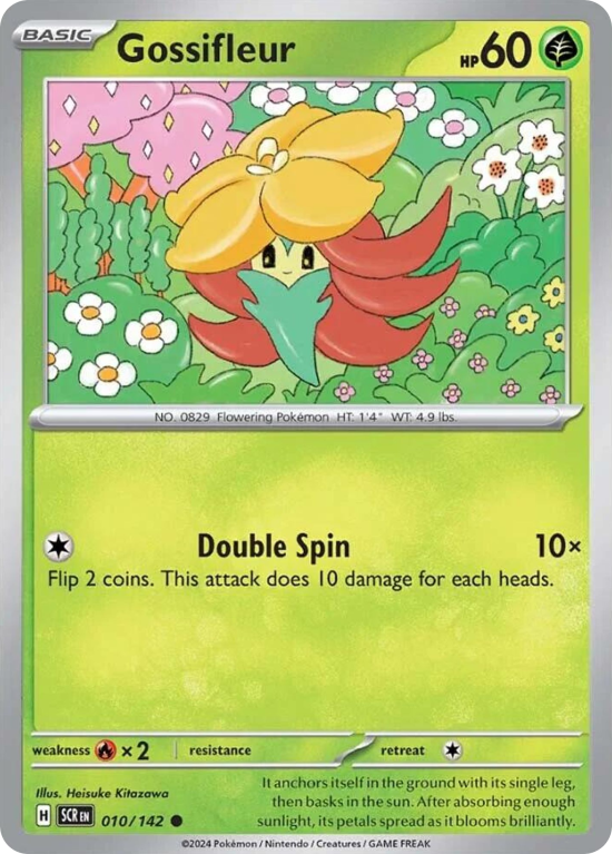 Pokémonkaart Gossifleur nummer 10/142 uit de set Stellar Crown (Scarlet & Violet)