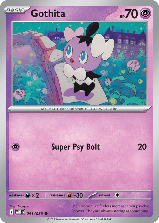 Pokémonkaart Gothita nummer 41/86 uit de set White Flare (Scarlet & Violet)