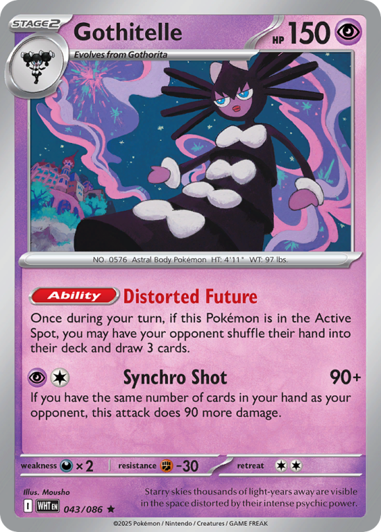 Pokémonkaart Gothitelle nummer 43/86 uit de set White Flare (Scarlet & Violet)