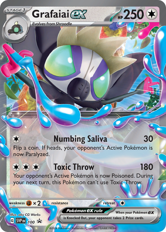 Pokémonkaart Grafaiai ex nummer 100/14 uit de set Scarlet & Violet Black Star Promos (Scarlet & Violet)