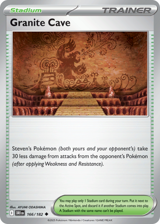 Pokémonkaart Granite Cave nummer 166/182 uit de set Destined Rivals (Scarlet & Violet)