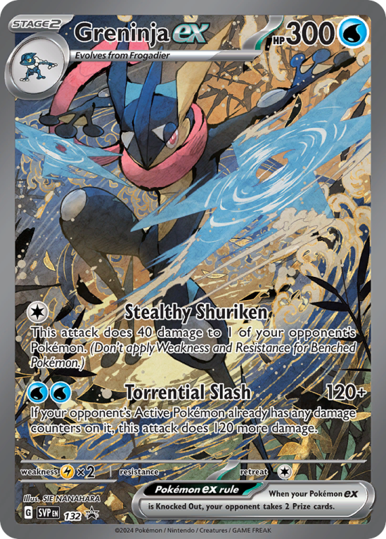 Pokémonkaart Greninja ex nummer 132/14 uit de set Scarlet & Violet Black Star Promos (Scarlet & Violet)