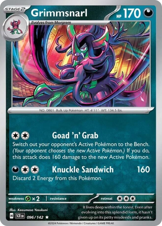 Pokémonkaart Grimmsnarl nummer 96/142 uit de set Stellar Crown (Scarlet & Violet)