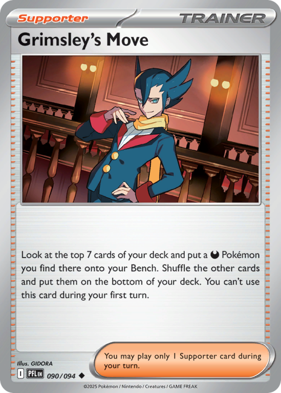 Pokémonkaart Grimsley's Move nummer 90/94 uit de set Phantasmal Flames (Mega Evolution)