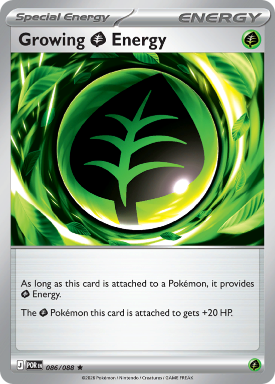 Pokémonkaart Growing Grass Energy nummer 86/88 uit de set Perfect Order (Mega Evolution)