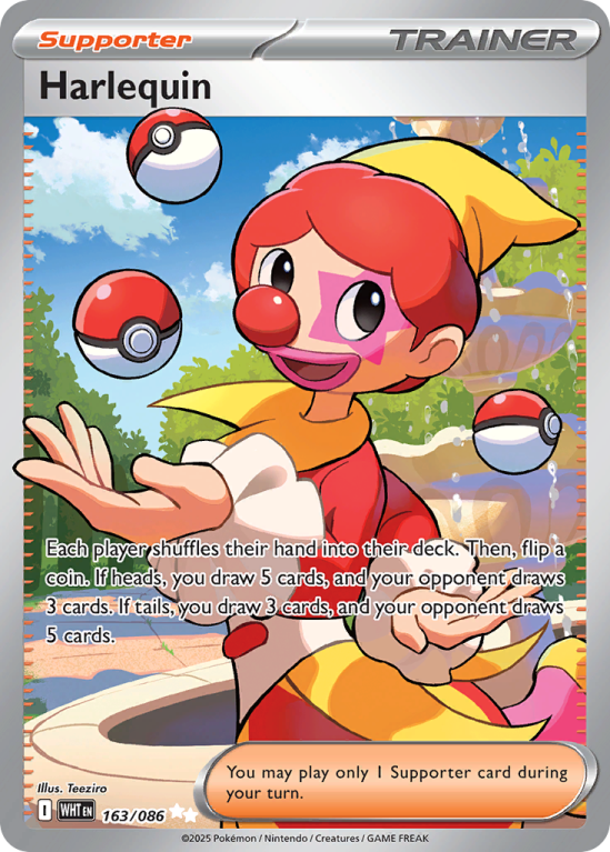 Pokémonkaart Harlequin nummer 163/86 uit de set White Flare (Scarlet & Violet)