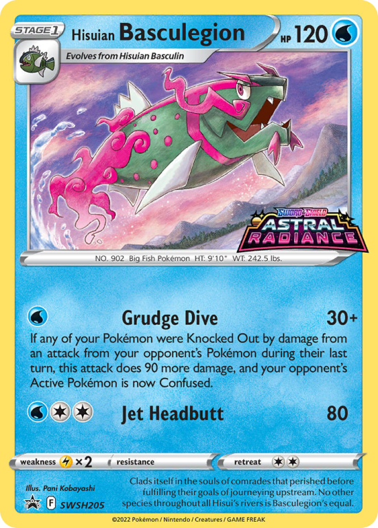 Pokémonkaart Hisuian Basculegion nummer SWSH205/103 uit de set SWSH Black Star Promos (Sword & Shield)