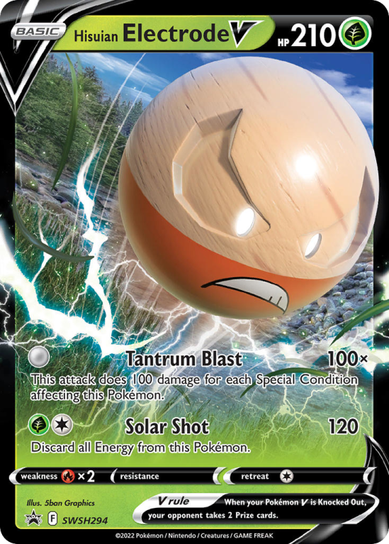 Pokémonkaart Hisuian Electrode V nummer SWSH294/103 uit de set SWSH Black Star Promos (Sword & Shield)