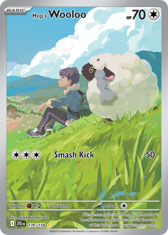 Pokémonkaart Hop's Wooloo nummer 170/159 uit de set Journey Together (Scarlet & Violet)