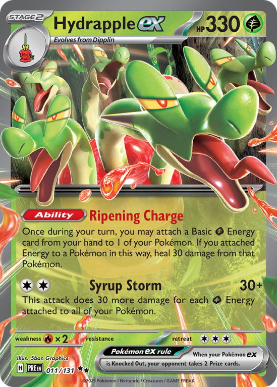Pokémonkaart Hydrapple ex nummer 11/131 uit de set Prismatic Evolutions (Scarlet & Violet)