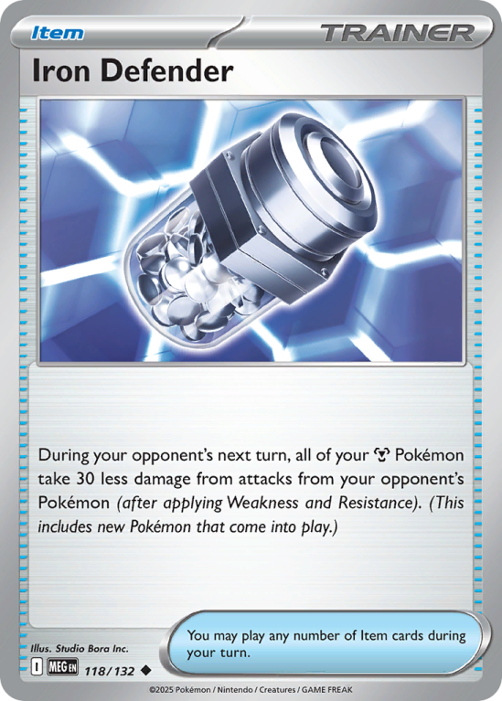 Pokémonkaart Iron Defender nummer 118/132 uit de set Mega Evolution