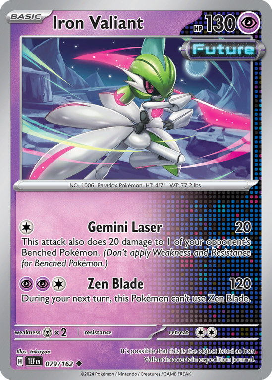 Pokémonkaart Iron Valiant nummer 79/162 uit de set Temporal Forces (Scarlet & Violet)